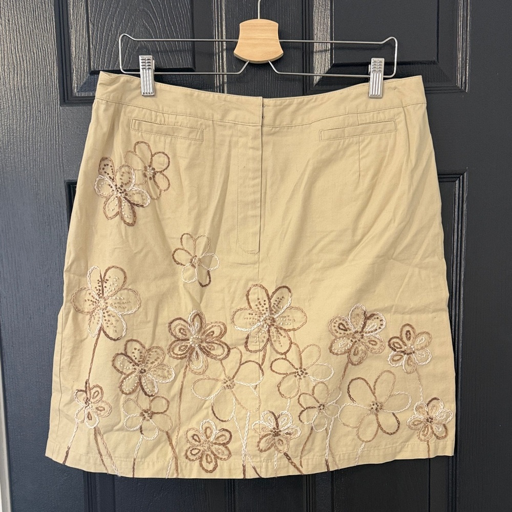 Talbots Beige Floral Mini Skirt